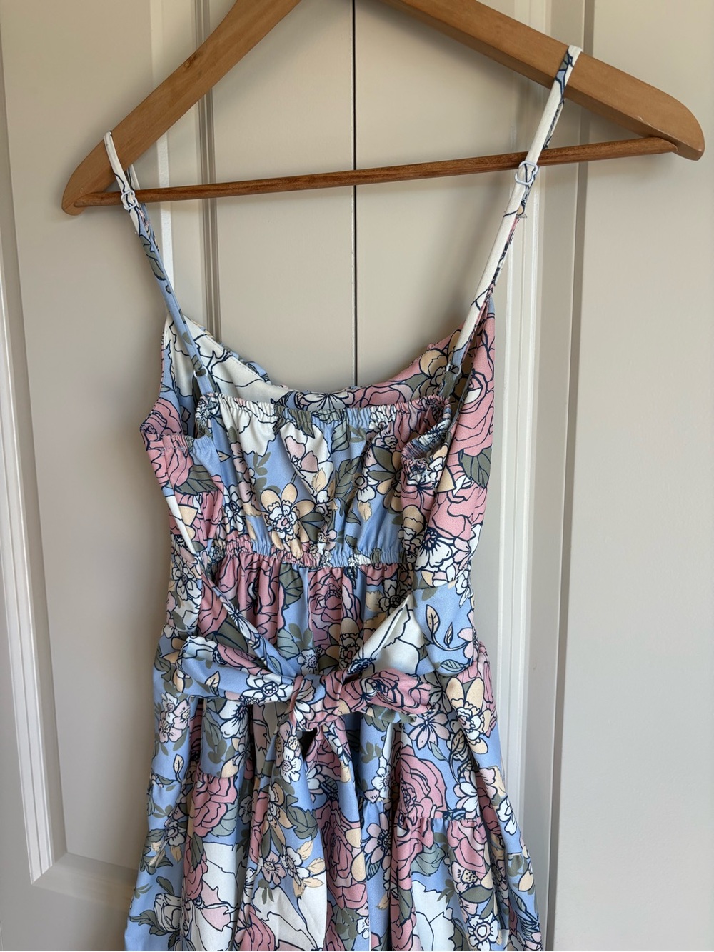 Altar’d State Soft Floral Spaghetti Strap Dress Sundress Bow Back Garden Small - Picture 11 of 12